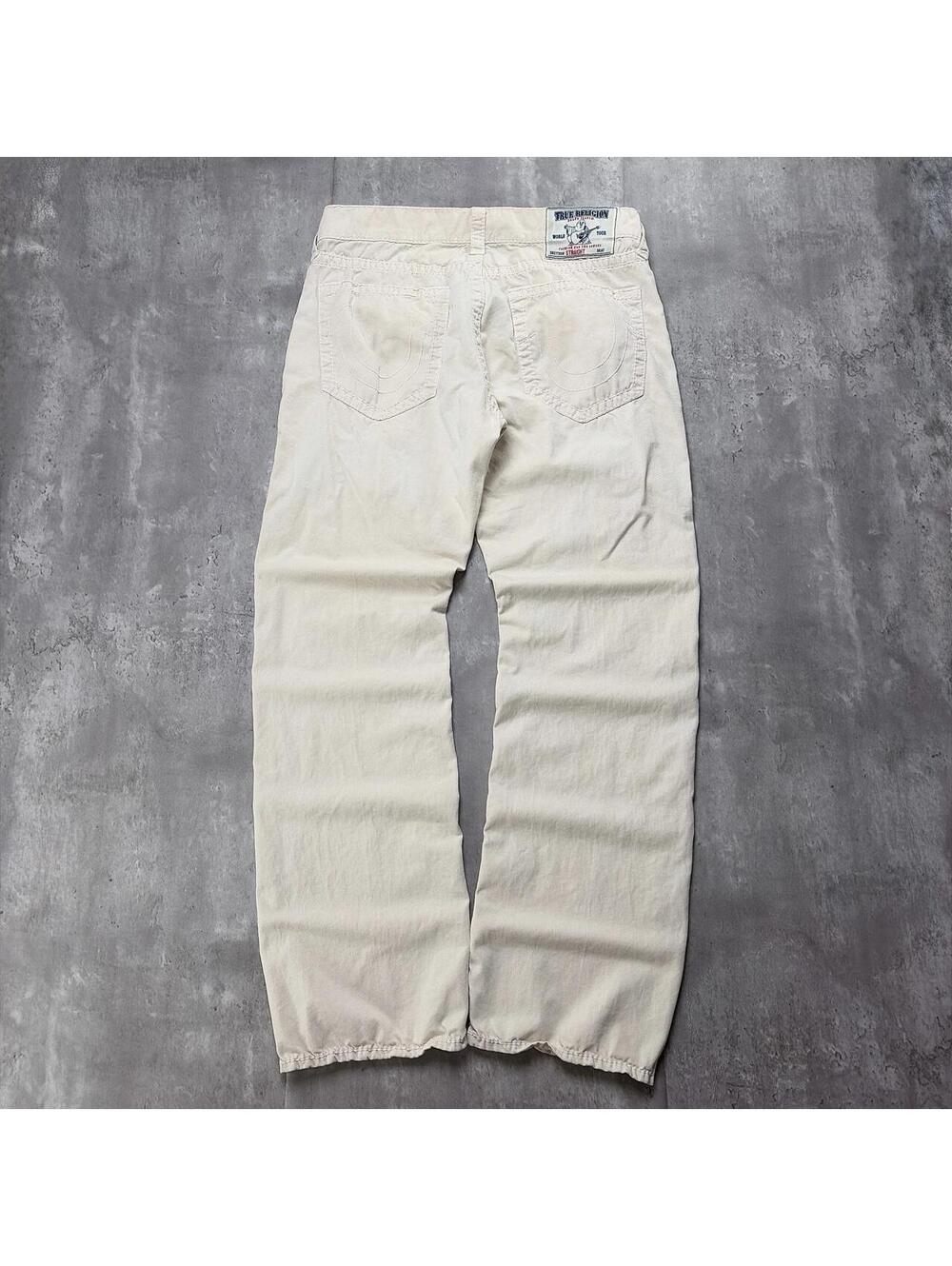 Y2K Beige True Religion Grunge Straight Skater Denim Jeans